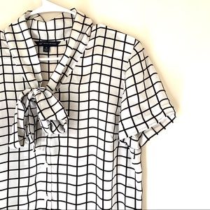 BROOKS BROTHERS Window Panel TieNeck Blouse